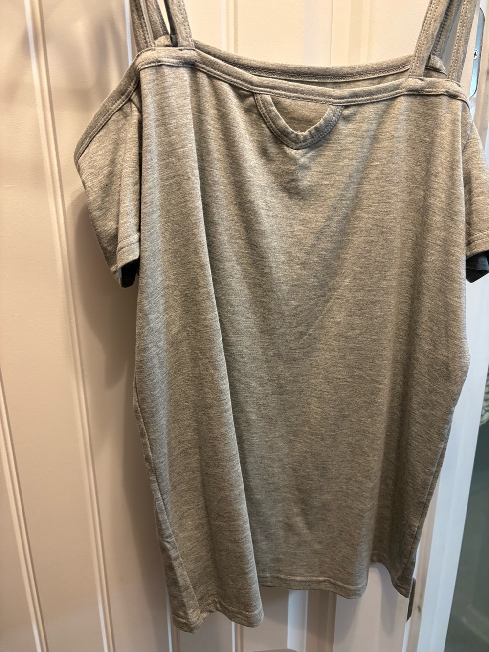 Gray Cold-Shoulder Women's Top